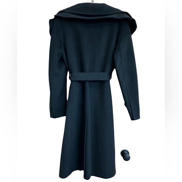 Tahari Elliot Black Wool Blend Wrap Coat Size L NWT - Picture 2 of 10